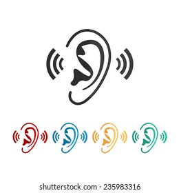 Ear - vector icon, flat design