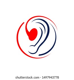 Ear vector icon hearing aid logo design graphics vector illustrations