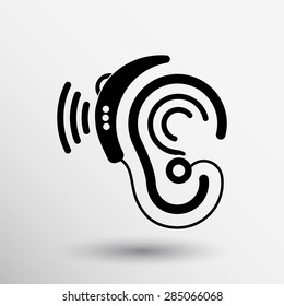 Ear Vector Icon Hearing Aid Ear Listen Sound Graphics.