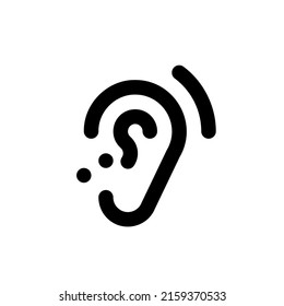 Ear vector icon, hearing symbol. Simple, flat design for web or mobile app. Vector EPS 10