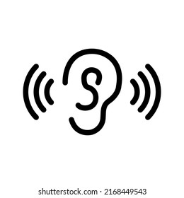 Ear Vector Icon Hearing Symbol Color Stock Vector (Royalty Free ...