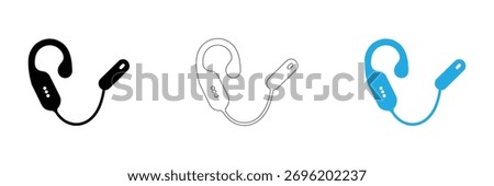 Ear vector icon, hearing symbol. Simple, flat design for web or mobile app,Hearing aid set provides accessible audio solutions today,Active listening vector icon illustration.editable stroke