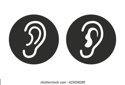 Ear    vector icon. Illustration isolated on white  background for graphic and web design.