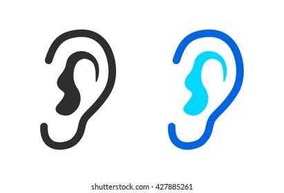 Ear     vector icon. Illustration isolated for graphic and web design.