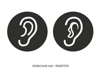 Ear vector icon. Illustration isolated for graphic and web design.