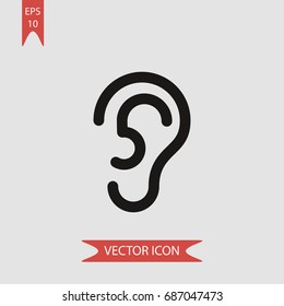 Ear vector icon, illustration symbol