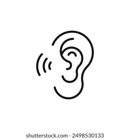 Ear vector icon isolated on white background