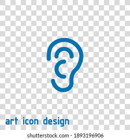 ear vector icon on an abstract background