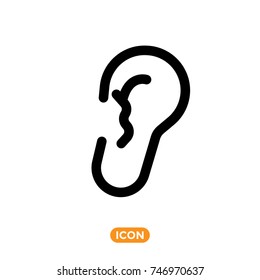 Ear vector icon. Organ Symbol