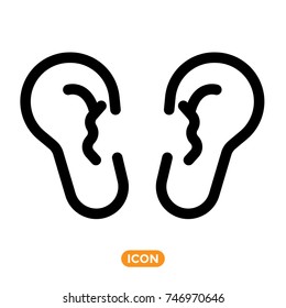 Ear vector icon. Organ Symbol
