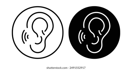 Ear vector vector icon set in black color.