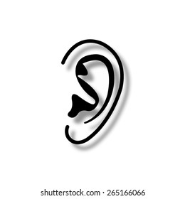 Ear - vector icon with shadow