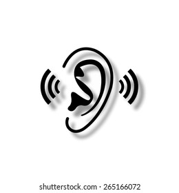 Ear - vector icon with shadow