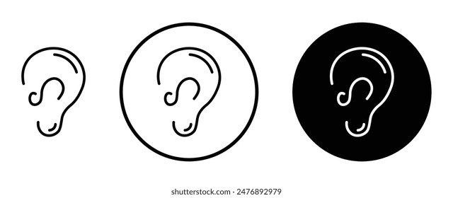 Ear vector icon symbol in flat style.