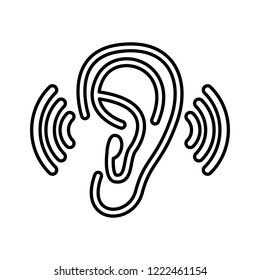 Ear - vector icon without  fill