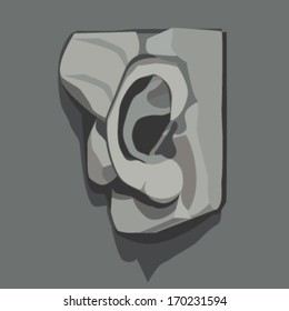 Ear vector illustration. Icon concept