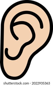 ear vector line colour icon