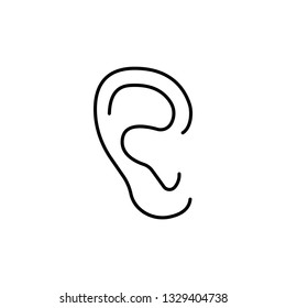 ear vector  line icon