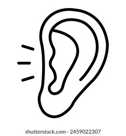 Ear Vector Line Icon Design