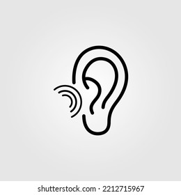 ear Vector Logo in black