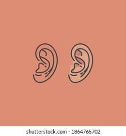 ear vector. moder and simple with line