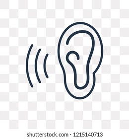 Ear vector outline icon isolated on transparent background, high quality linear Ear transparency concept can be used web and mobile