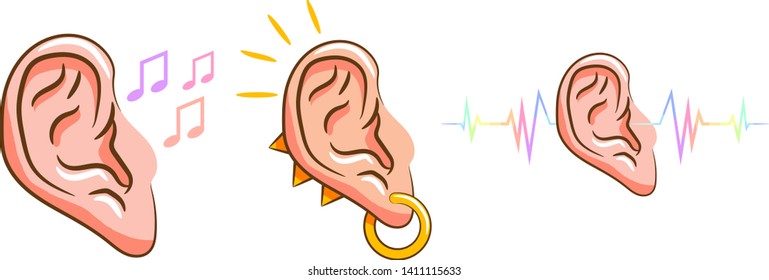ear vector set graphic clipart design 