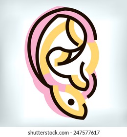 ear vector sound human illustration art icon