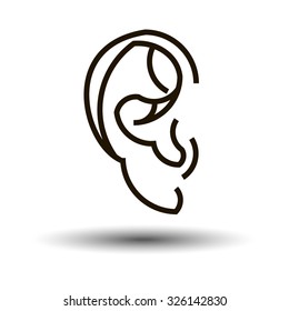 ear vector sound symbol human white sense listen illustration auricle