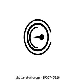 icono de la línea de volumen de oído, símbolo de pictograma simple