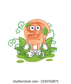 ear waiting too long mascot. cartoon vector