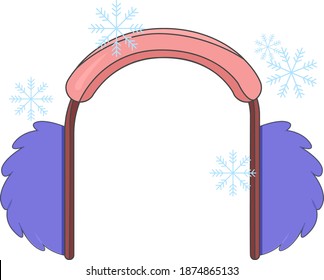 Ear warmer, illustration, vector on white background