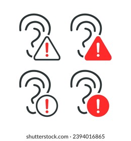 Ear warning icon. Illustration vector