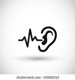 Ear wave sound icon vector