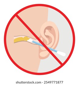 Ear wax with using ear stick anatomy. Warning using q tip