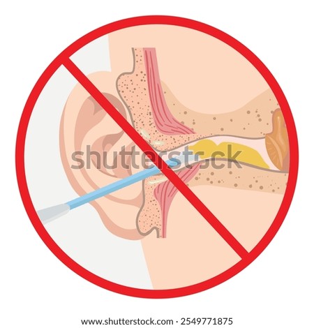 Ear wax with using ear stick anatomy. Warning using q tip