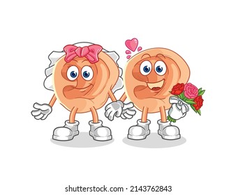 ear wedding cartoon. cartoon mascot vector