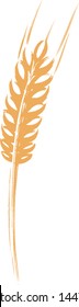 Ear of Wheat, Barley or Rye hand painted brush & ink vector illustration graphic icon, ideal for packaging, labels etc.

