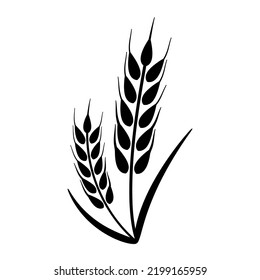 Ear of Wheat, Barley or Rye. Vector icon isolated on white background