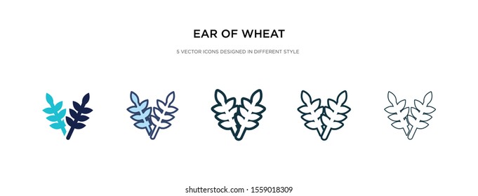 ear of wheat icon in different style vector illustration. two colored and black ear of wheat vector icons designed in filled, outline, line and stroke style can be used for web, mobile, ui