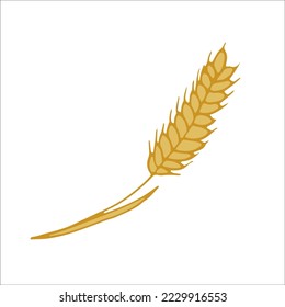 Ear of wheat. Icon, sticker, design element. Vector Illustration. Elements for cover, web, printing, design illustrations in the style of outline