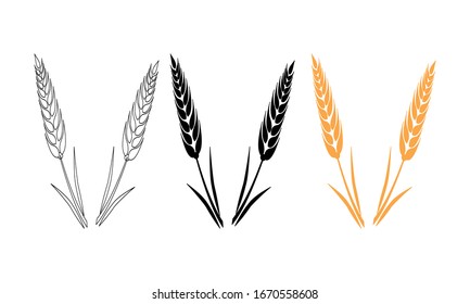 ilustración vectorial del icono del trigo