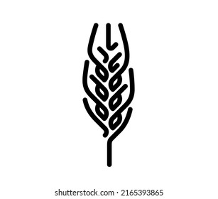 Ohr der Weizenlinie Symbol Vektorgrafik
