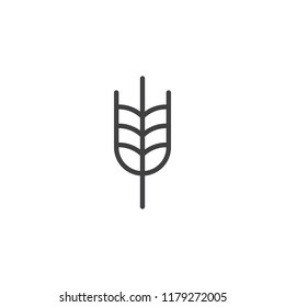 Ear of wheat outline icon. linear style sign for mobile concept and web design. Organic food simple line vector icon. Symbol, logo illustration. Pixel perfect vector graphics