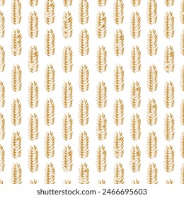 Ear of wheat seamless abstract vector pattern.