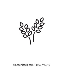 Ear of wheat simple thin line icon vector illustration