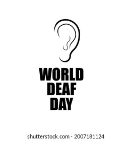 Ear for world day of the deaf, vector art illustration.