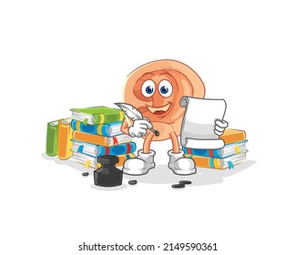 ear writer vector. cartoon character
