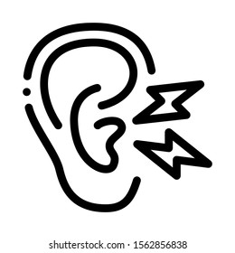 Earache Icon Vector. Outline Earache Sign. Isolated Contour Symbol Illustration