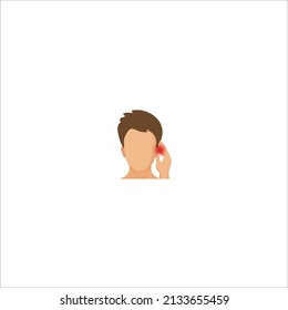 Earache or severe pain in ear vector design.